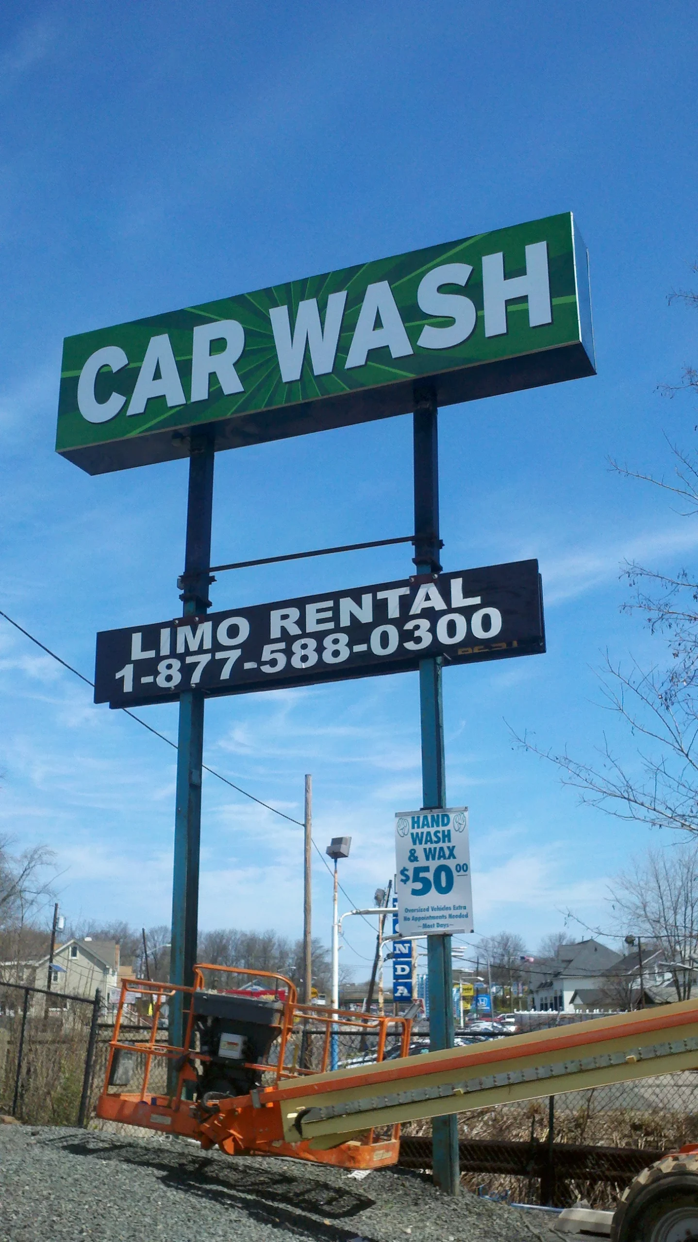 high pole sign car wash