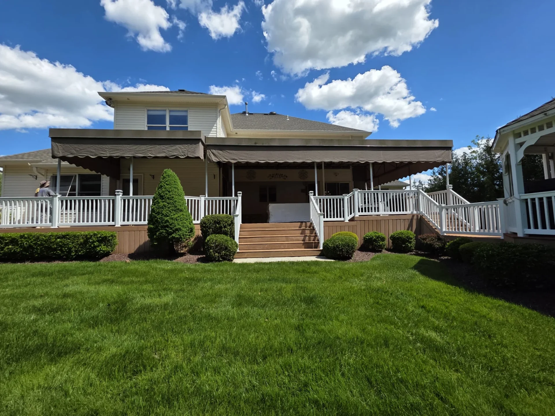 large brown residential awning