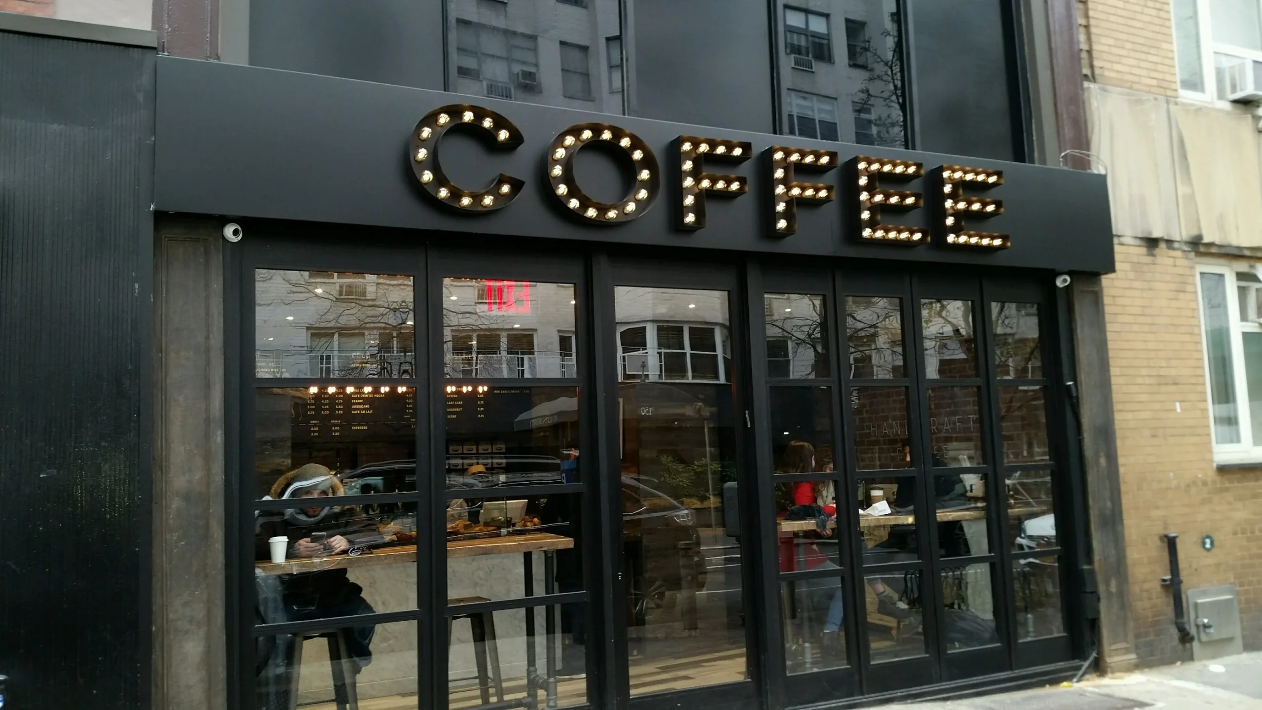 light bulb sign coffee