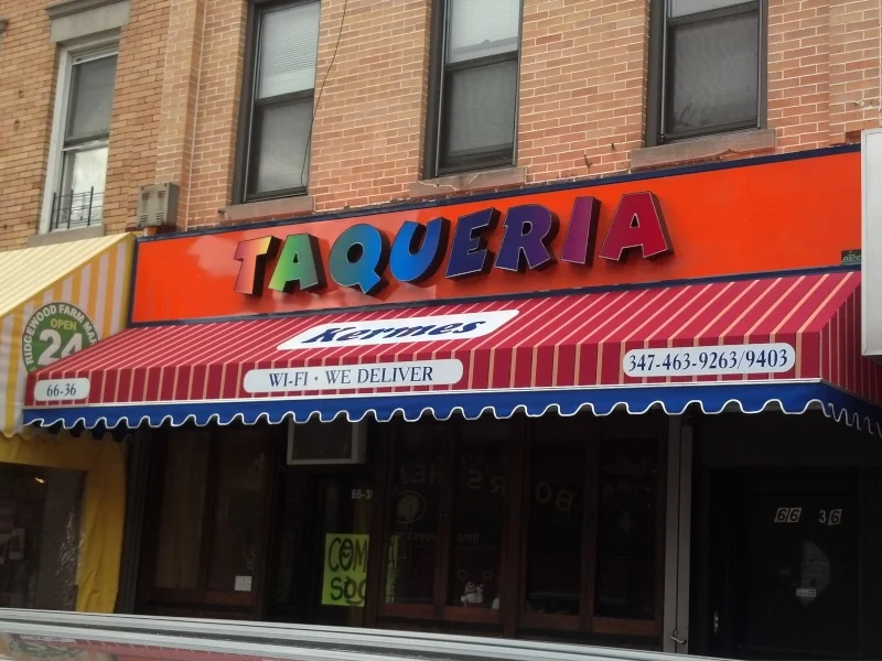 channel letters and fabric awning taqueria